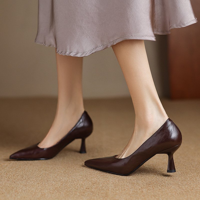 Women's Sheepskin Pointed Toe Stiletto Pumps